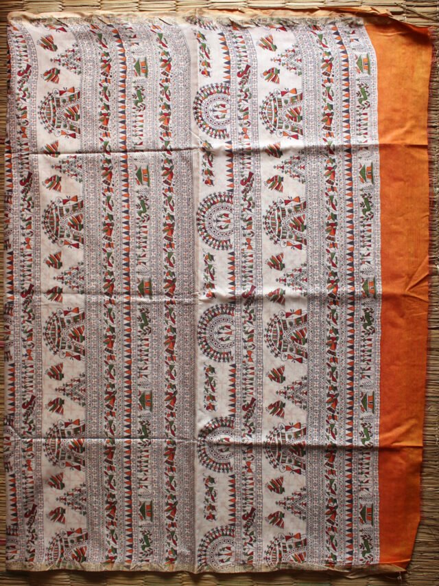 warli-art-on-red-bhagalpuri-saree