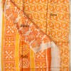 yellow-orange-block-printed-sari