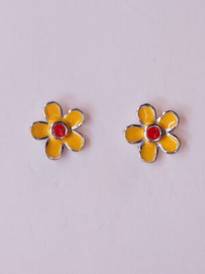yellow-silver-earrings