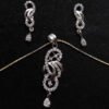 zircon fitter pure silver pendant earrings set