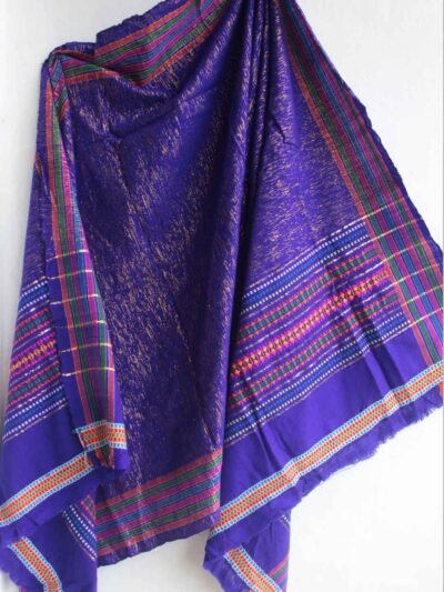 Blue-and-golden-Limbdi-woolen-shawl