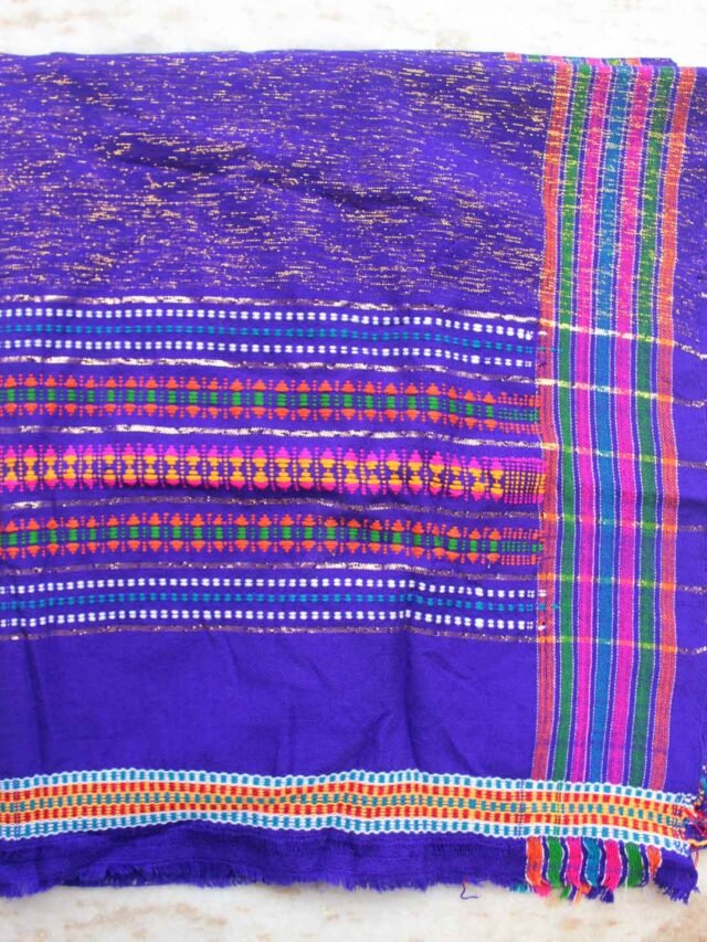 Blue-and-golden-limbdi-pure-wool-shawl