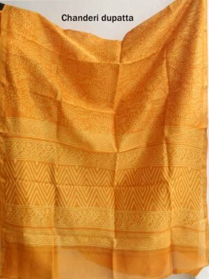 Brownish-yellow-block-printed-silk-cotton-ladies-suit