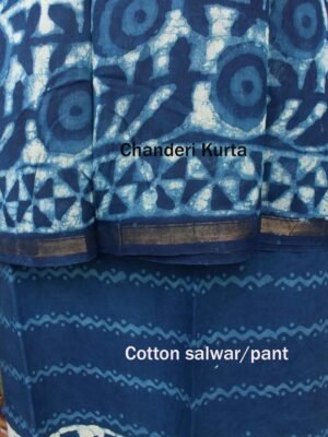 Dabu-indigo-block-printed-chanderi-salwar-suit-set