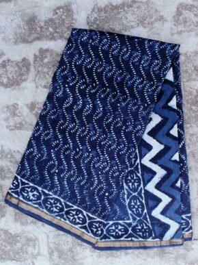Dabu-indigo-block-printed-chanderi-saree shilphaat