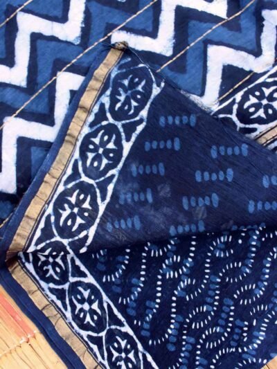 Dabu-indigo-block-printed-silk-cotton-sari shilphaat