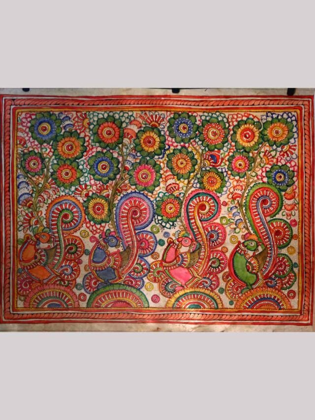 Dancing-peacock-leather-puppetry-painting