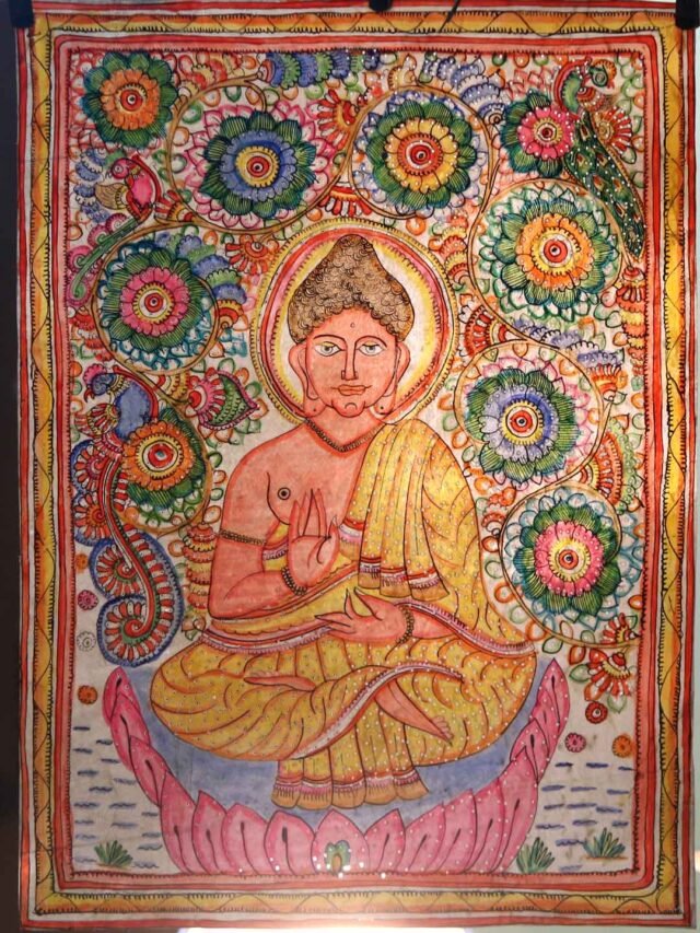 Gautum-buddha-leather-puppetry-painting