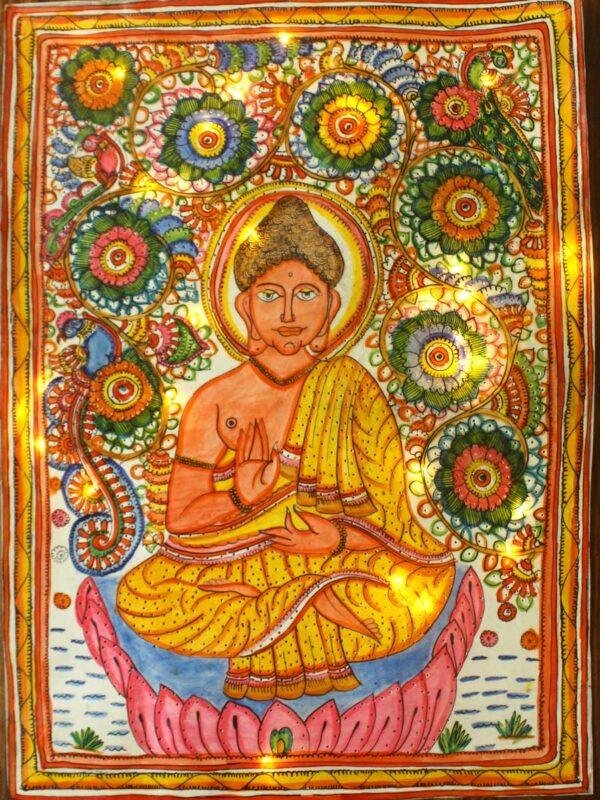 Gautum-buddha-traditional-tholu-bommalata-painting