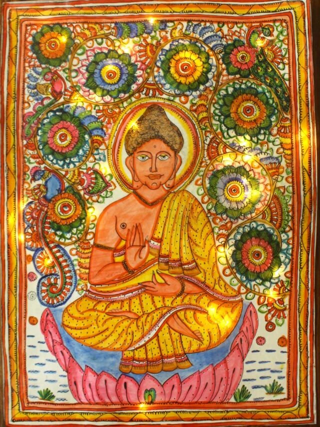 Gautum-buddha-traditional-tholu-bommalata-painting