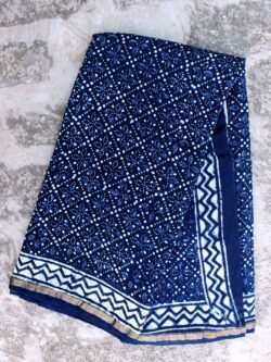 Indigo-and-white-block-printed-saree