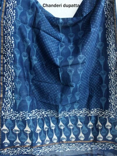 Indigo-dabu-printed-silk-cotton-salwar-suit-dupatta-set