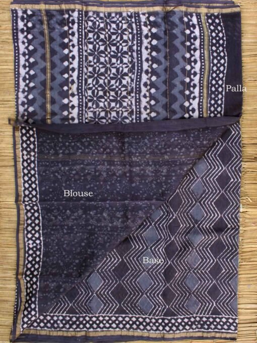 Indigo-grey-bagru-printed-silk-cotton-sari