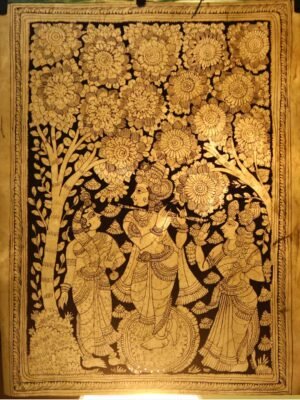 Krishna-with-wives-Tholu-bommalata-traditional-painting
