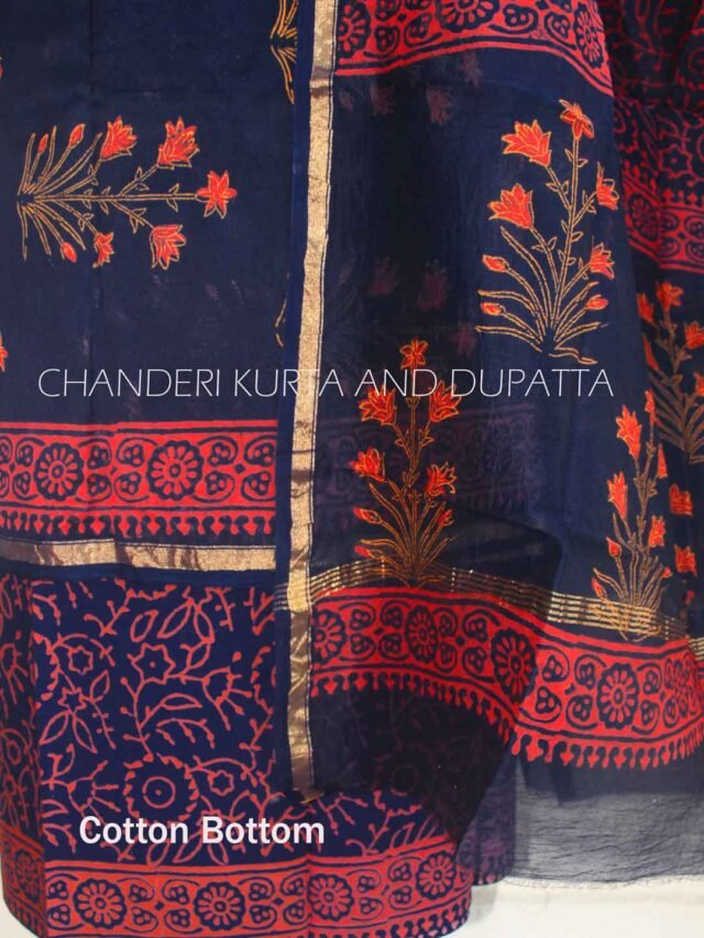 red-and-indigo-bagru-printed-silk-cotton-dress-material