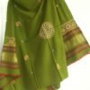 zari-border-Ahir-embroidery-moss-green-woolen-shawl