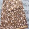 Caramel-brown-block-printed-chanderi-sari at Shilphaat.com