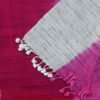 Magenta-pink-and-beige-tussar-wool-stole