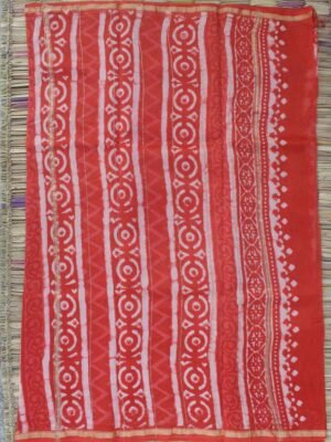 Orange-red-bagru-print-silk-cotton-saree