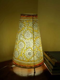 Yellow-13in-long-Tholu-bommalata-table-lamp