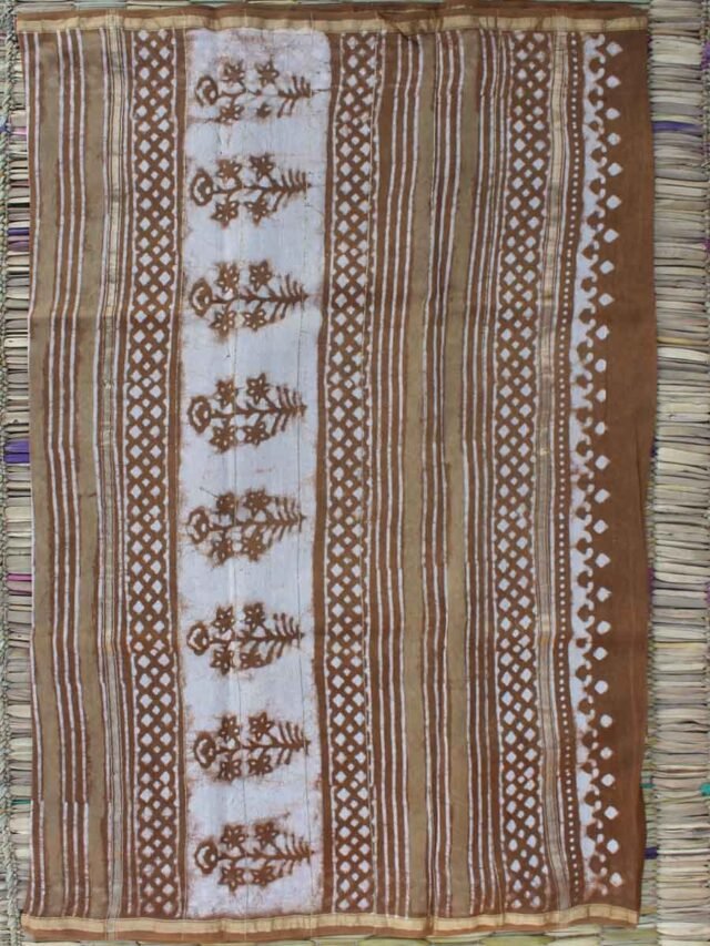 caramel-brown-bagru-printed-silk-cotton-saree