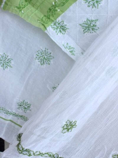Leaf-green-and-white-cotton-chikankari-3pc-ladies-suit
