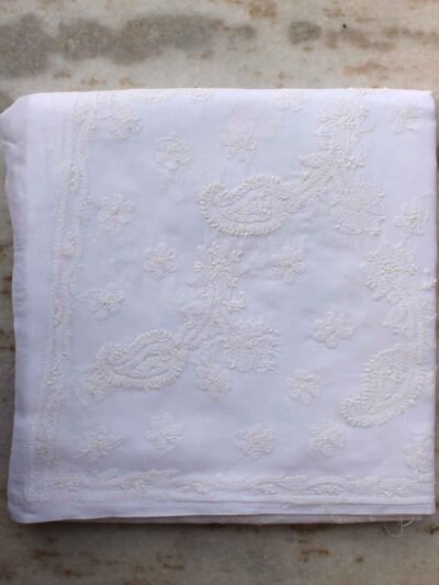White-lucknow-chikankari-cotton-saree