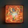 Blue-ganesha-Tholu-bommalata-square-wall-lamp-Shilphaat