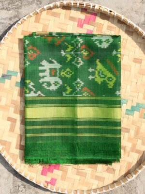 Leaf-green-pure-silk-Patan-Patola-Dupatta