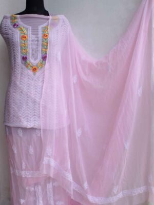 Parsi-gara,-chikankari-baby-pink-georgette-dress-material