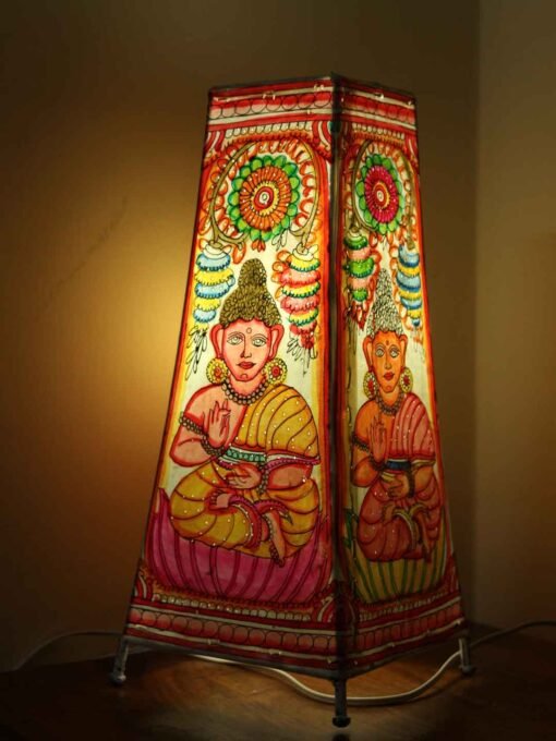 Gautam-buddha-painted-tholu-bommalata-lamp