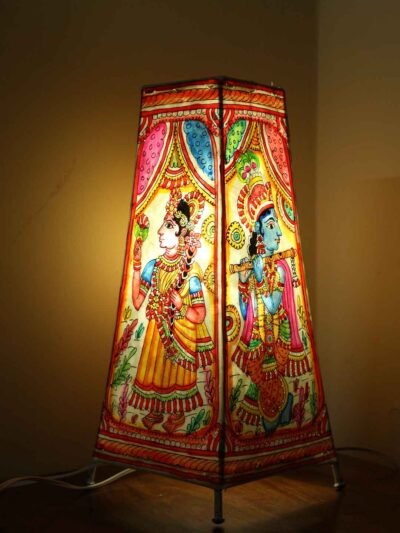 Krishn-radha-rectangle-Tholu-bommalata-lamp