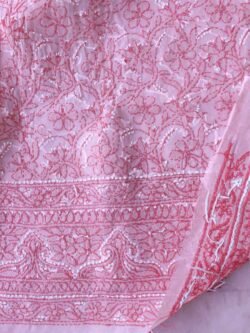 Baby-Pink cotton Chikankari Ladies Kurta Fabric – Shilphaat.com