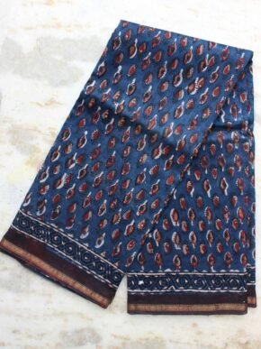 Dabu-Bagru-block-print-chanderi-indigo-saree