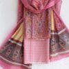 Pink,-yellow-and-white-sanganeri-print-pure-cotton-dress-material at Shilphaat.com
