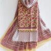 Yellow-and-white-Sanganeri-block-print-cotton-ladies-suit at Shilphaat