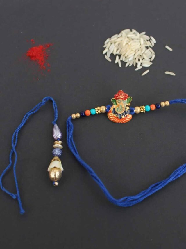 Blue-thread-God-Ganesh-bhaiya-bhabhi-Rakhi