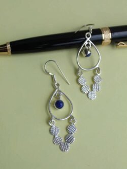 Lapis-lazuli-real-silver-dangle-earrings