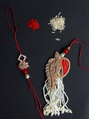 Pearls-and-kundan-red-white-Bhaiya-Bhabhi-Rakhi