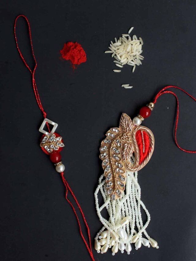 Pearls-and-kundan-red-white-Bhaiya-Bhabhi-Rakhi
