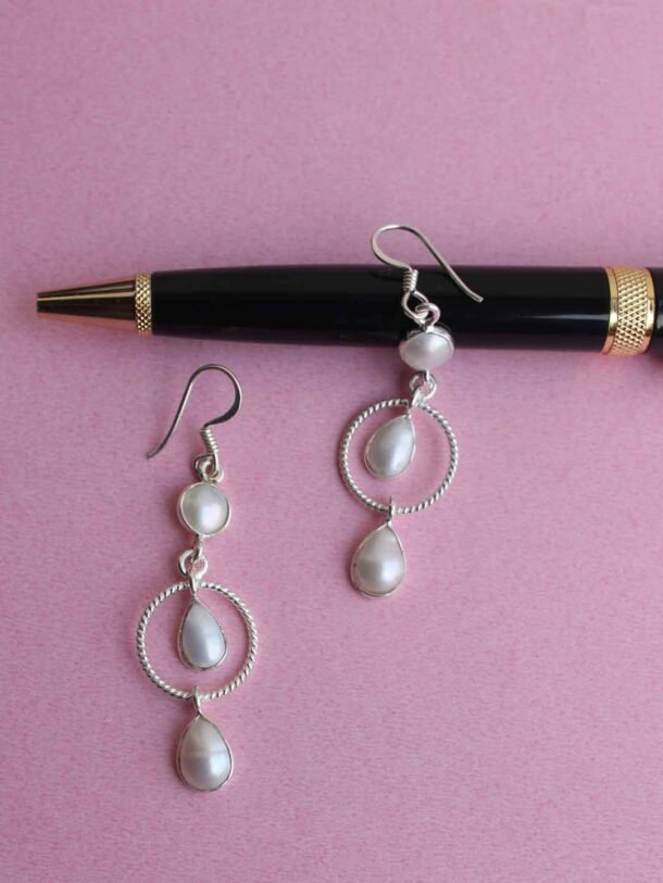 Real-Pearl-and-silver-earrings-
