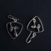 Triangular,-Purple-stone-real-silver-earrings