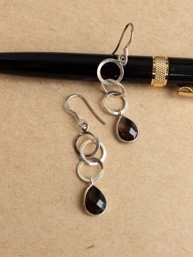 3-rings,-black-stone,-real-silver-earrings