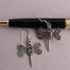 Blue-stone- silver dragonfly-earrings