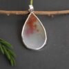 Drop-shape-dendritic-agate-silver-pendant