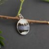 Misty-forest--Dendritic-agate-silver-pendant