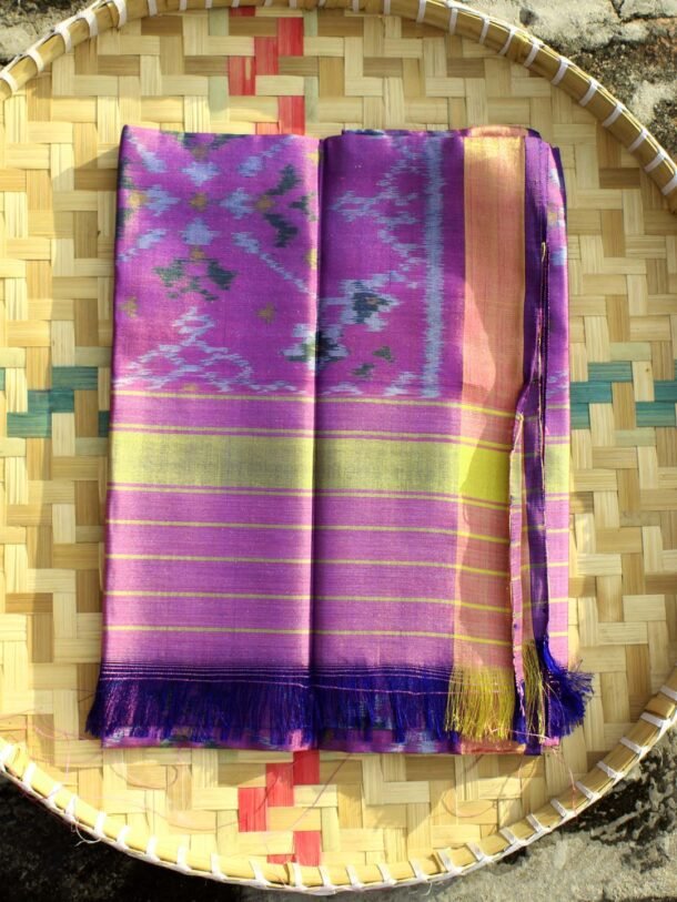 Purple-and-green-Patan-patola-pure-silk-dupatta