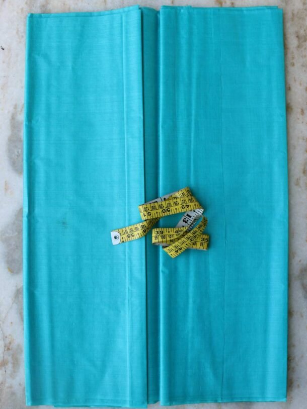 Cyan-Blue-Bhagalpuri-Paper-tussar-silk-Fabric