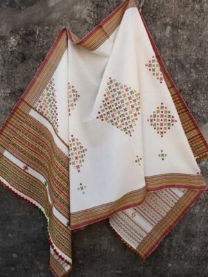 Off-White-Heavy-mirrorwork-Bhujodi-woolen-shawl