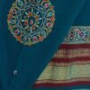 Bluish-Green-Ahir-embroidered-Gujarati-woolen-shawl